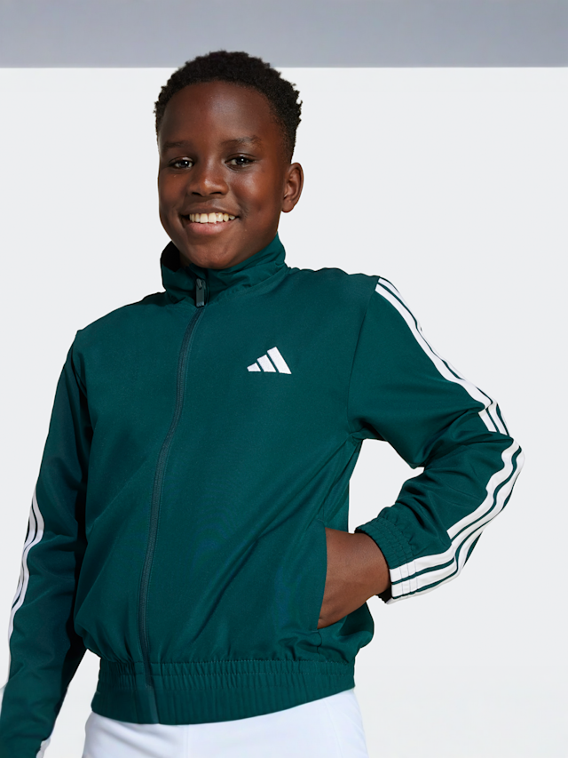 adidas Originals, 3-strepen geweven kids trainingspak, groen, Afbeelding 3 van 4