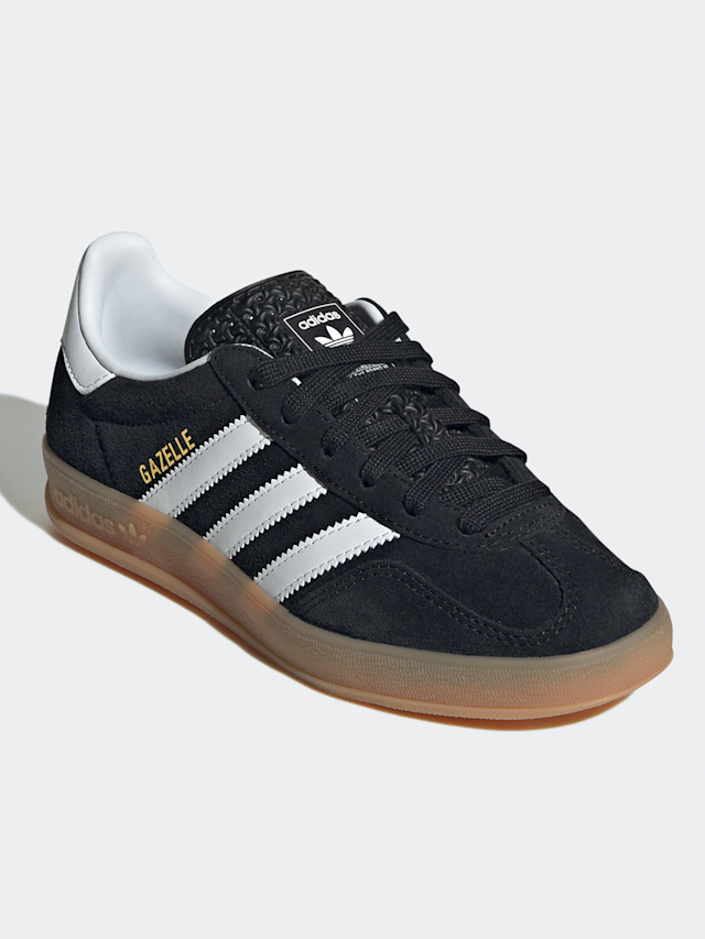 adidas Originals, Gazelle Indoor (GS), black, Image 3 of 8