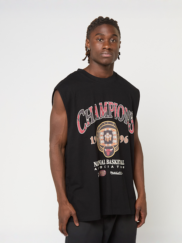Mitchell & Ness, NBA CHICAGO BULLS 96 CHAMPION RINGS SLEEVELESS TSHIRT black, black, Image 1 of 4