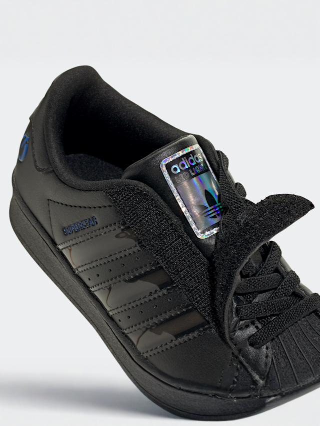 adidas Originals, Superstar LED Lights Comfort Closure Elastic Lace (PS), black, Image 7 of 9