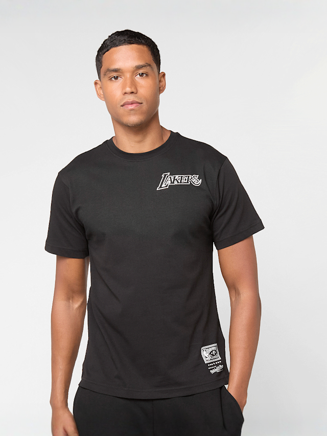 Mitchell & Ness, NBA Los Angeles Lakers HWC Overlap Graphic Tee, black, Image 2 of 6
