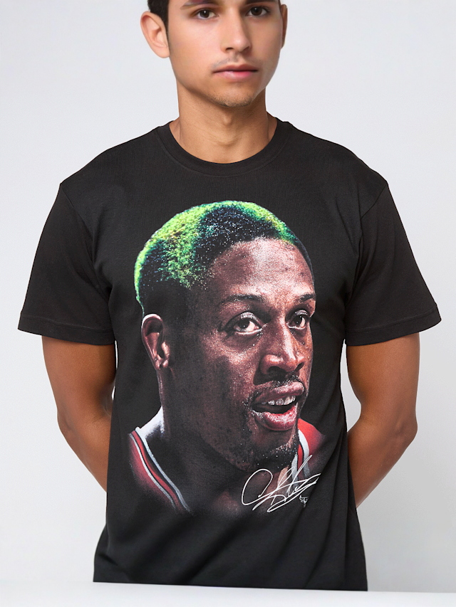 Mitchell & Ness, NBA Chicago Bulls Player Big Face Tee, black, Image 3 of 4