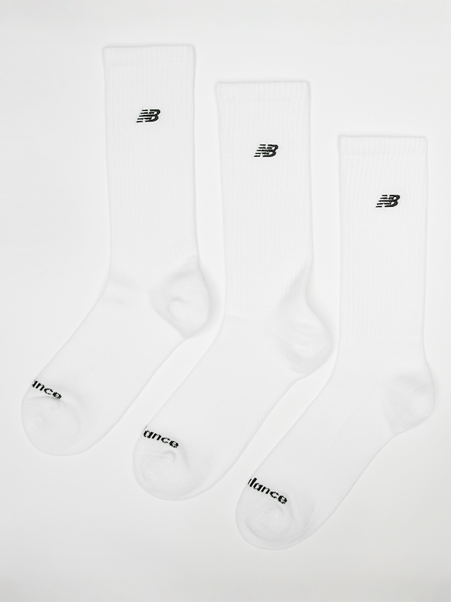 New Balance, 3 PACK - NB BLACK PATCH LOGO CREW -  white/grey/black, wit, Afbeelding 1 van 2