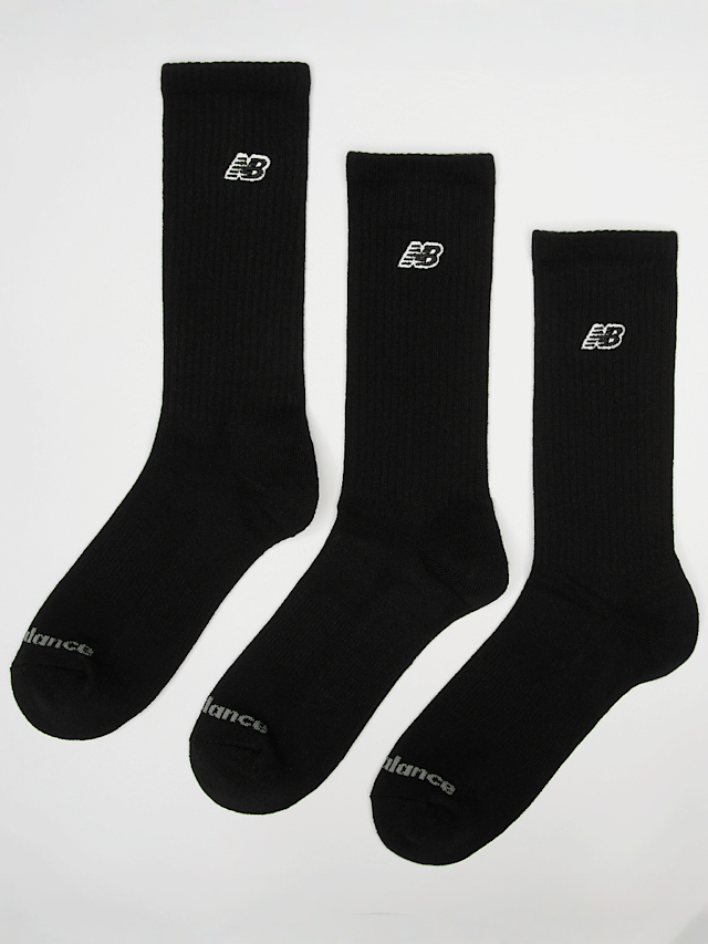 New Balance, 3 PACK - NB BLACK PATCH LOGO CREW -  white/grey/black, zwart, Afbeelding 1 van 2