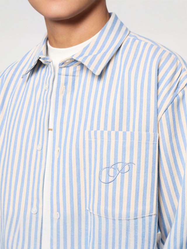 Prohibited, Striped Vacation Shirt, blue, Image 3 of 4