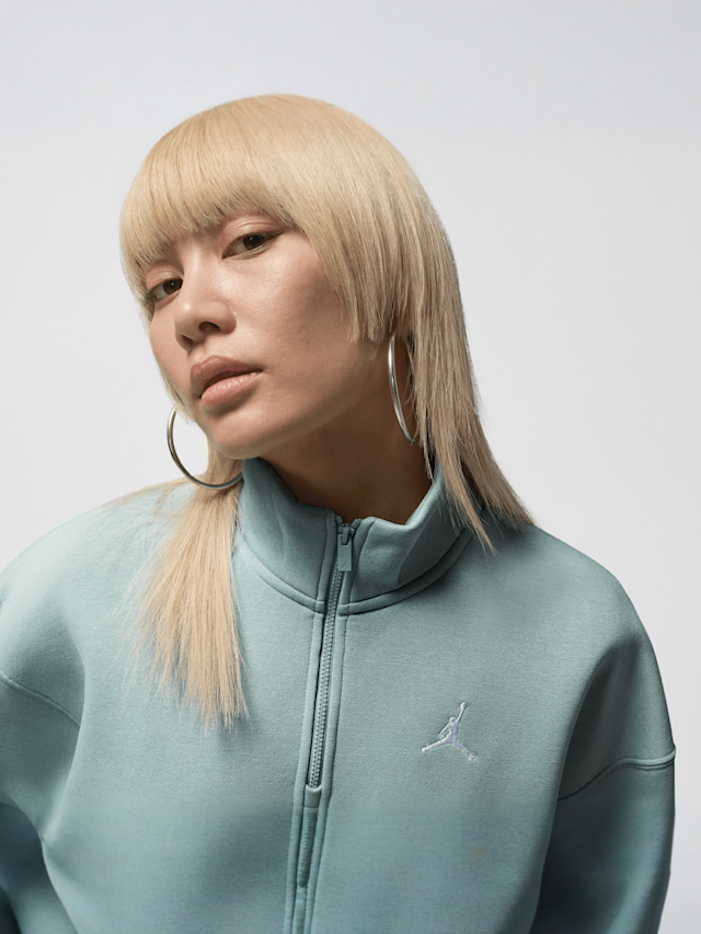 Jordan, Brooklyn Fleece Quarter-Zip Top, turquoise, Image 3 of 5