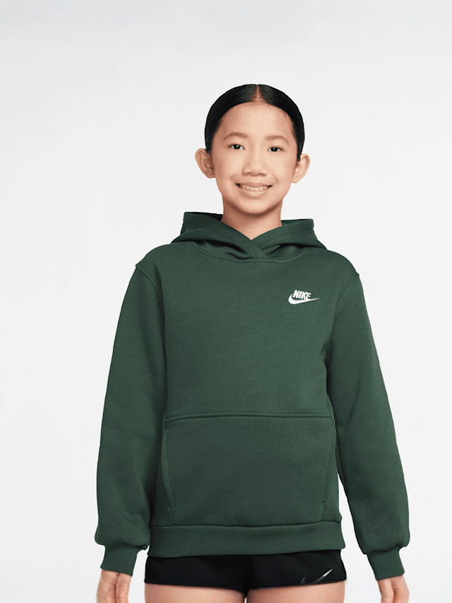 Nike, Sportswear Club Fleece Hoodie Low Brand Read, green, Image 1 of 3