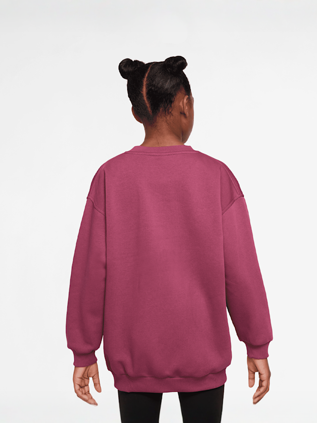 Nike, Sportswear Club Fleece Oversized Crew, Pink, Image 2 of 3