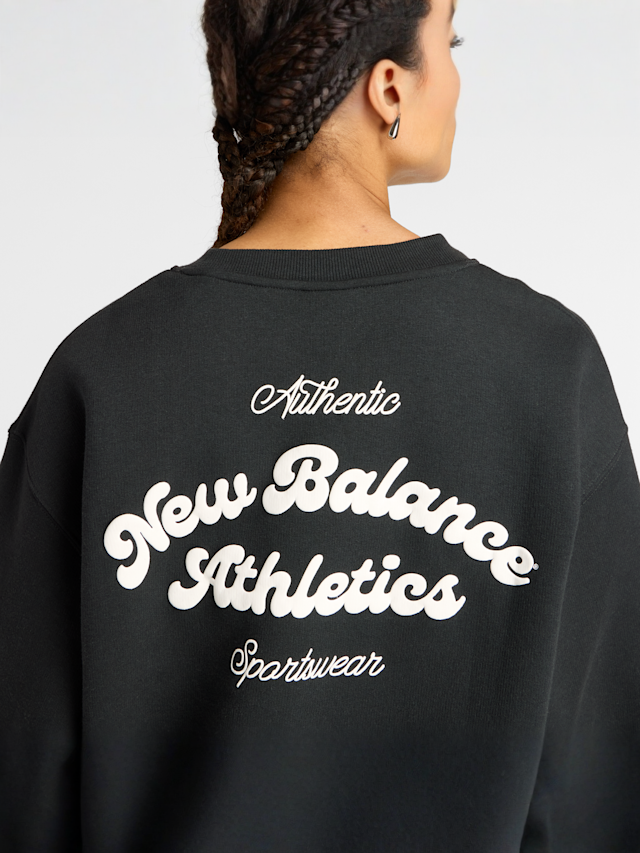 New Balance, Linear Heritage Fleece Crew, black, Image 5 of 5