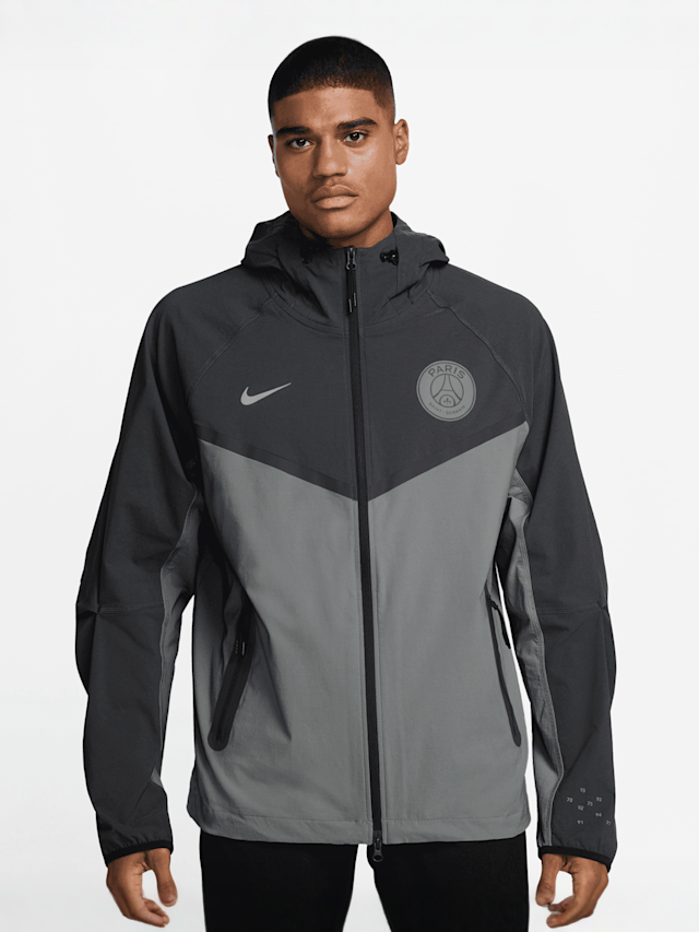 Nike, PSG Tech Woven Windrunner Full Zip Jacket, grey, Image 1 of 4