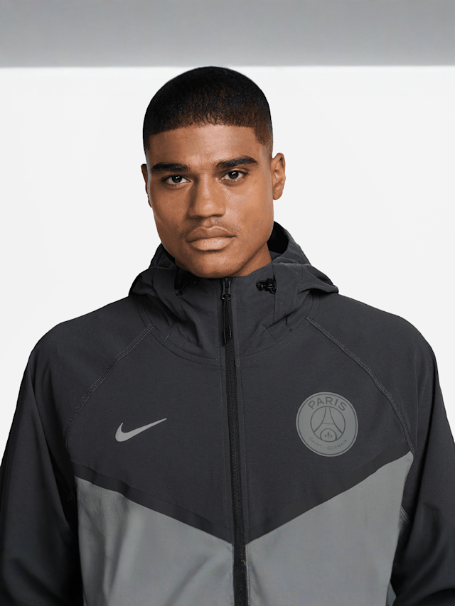 Nike, PSG Tech Woven Windrunner Full Zip Jacket, grey, Image 3 of 4
