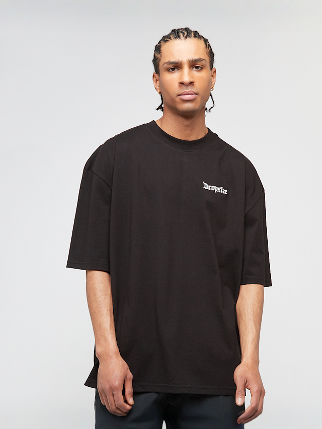DropSize, Heavy Oversized Butterflies Paradise T-Shirt, zwart, Afbeelding 2 van 5