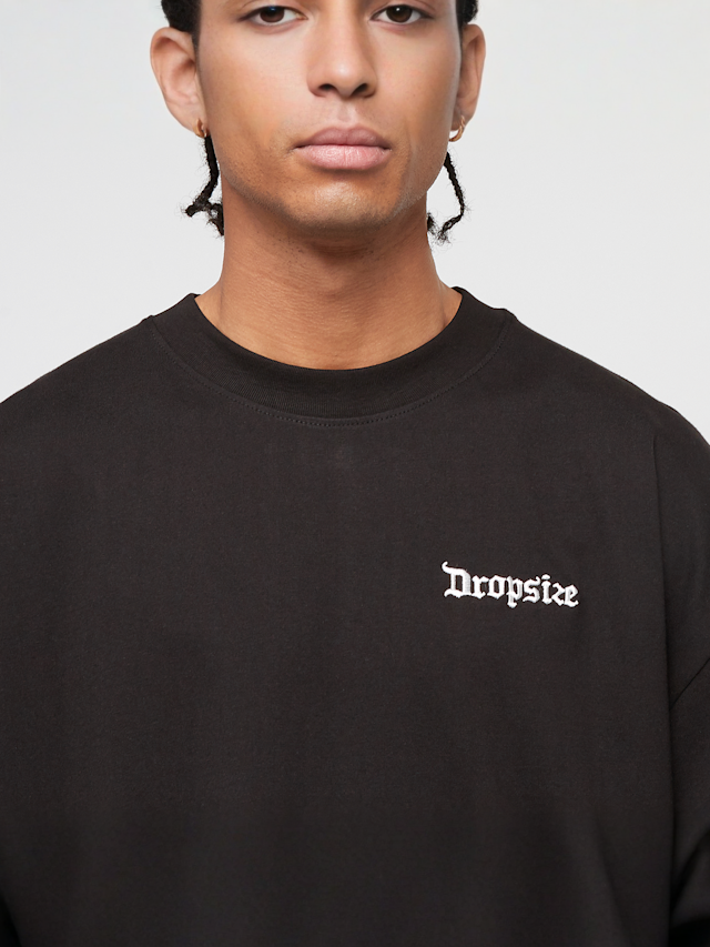 DropSize, Heavy Oversized Butterflies Paradise T-Shirt, zwart, Afbeelding 3 van 5