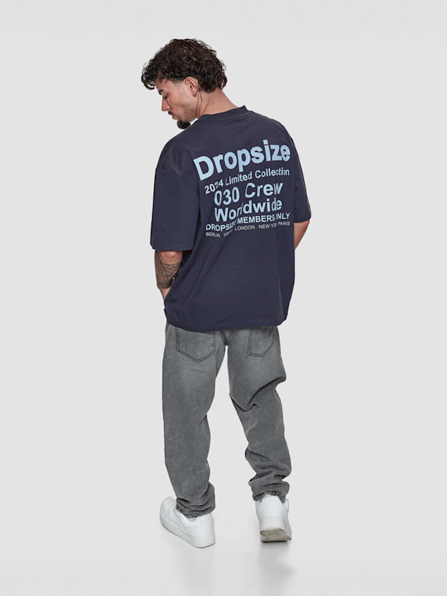 DropSize, Heavy Oversized World Wide T-Shirt, blue, Image 4 of 4