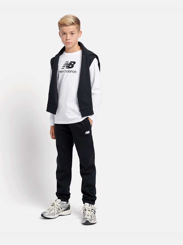 New Balance, Boys Brush Back Small Logo Joggers, black, Image 5 of 5