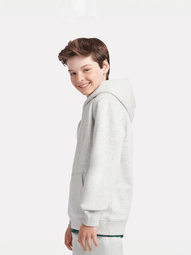 New Balance, Boys French Terry Small Logo Hoodie, grey, Image 2 of 5