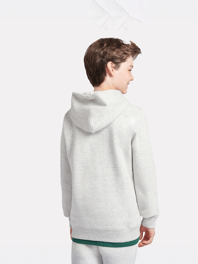 New Balance, Boys French Terry Small Logo Hoodie, grey, Image 3 of 5