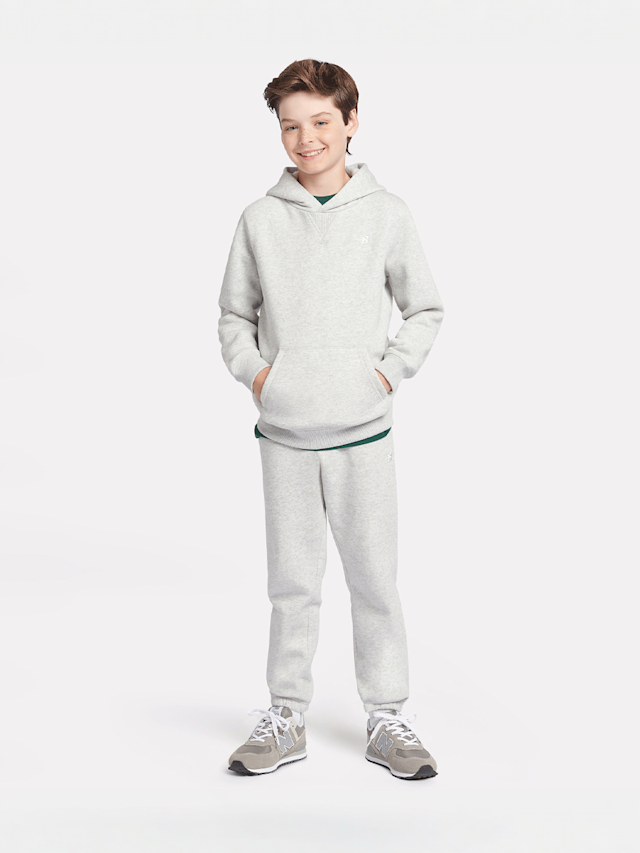 New Balance, Boys French Terry Small Logo Hoodie, grey, Image 5 of 5