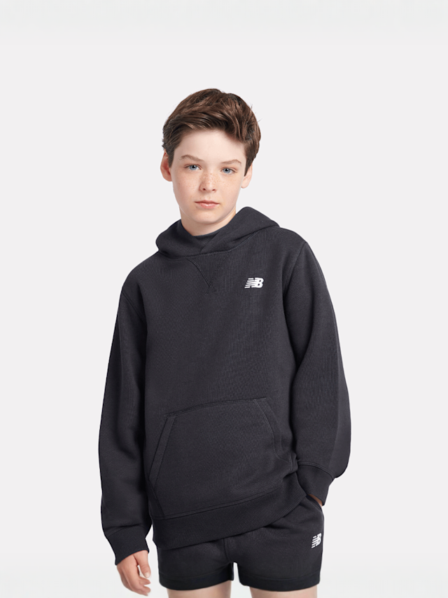 New Balance, Boys French Terry Small Logo Hoodie, black, Image 1 of 5