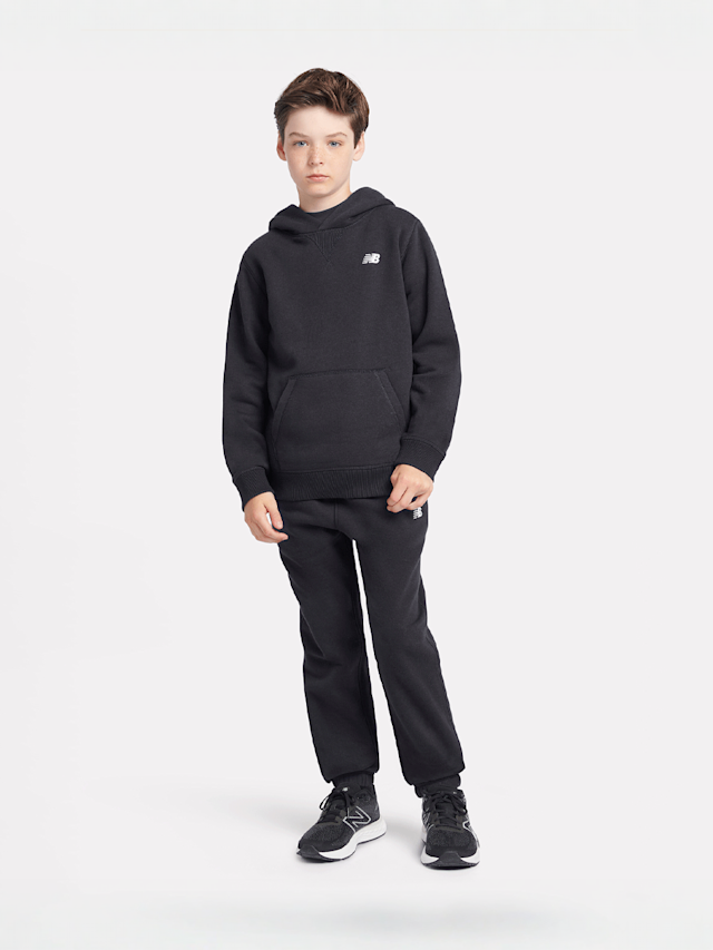 New Balance, Boys French Terry Small Logo Hoodie, black, Image 5 of 5