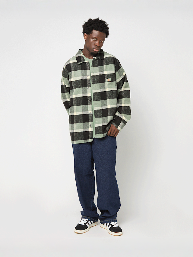 Dickies, PLAID COALING LS SHIRT sea spray, green, Image 4 of 4