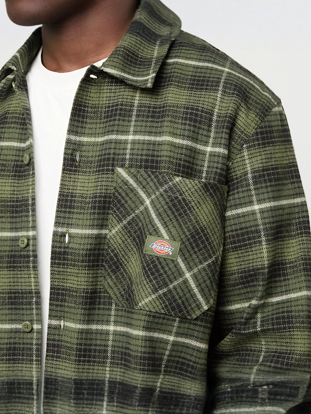 Dickies, Forest Check Shirt, green, Image 3 of 4