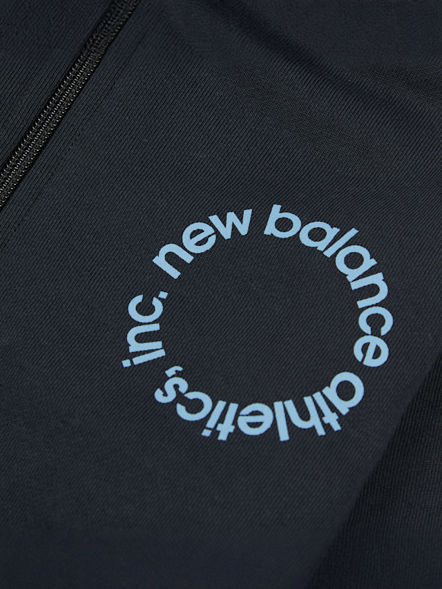 New Balance, Circular Logo Full Zip Hoodie, black, Image 3 of 4