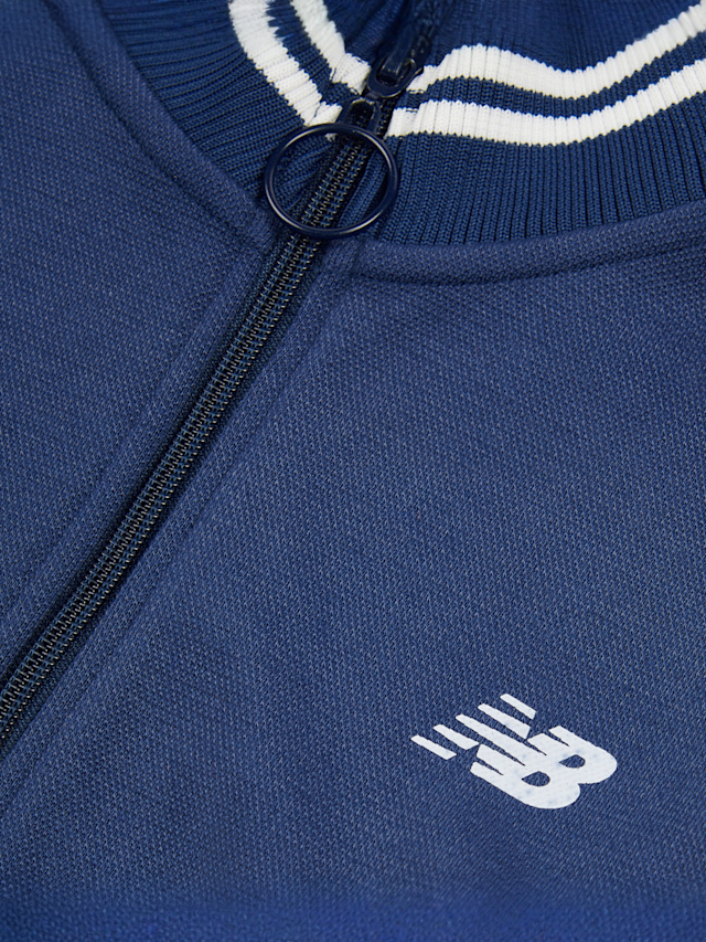 New Balance, Double Knit Full Zip Funnel Top, blue, Image 3 of 4