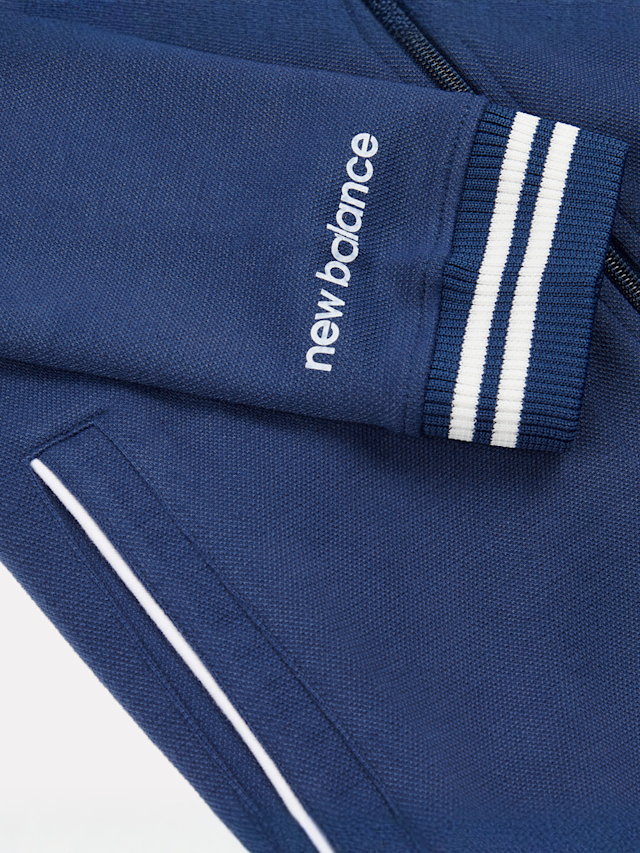 New Balance, Double Knit Full Zip Funnel Top, blue, Image 4 of 4