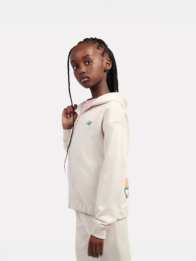 New Balance, Premium Borg Fleece Zip Thru Funnel, green, Image 2 of 7