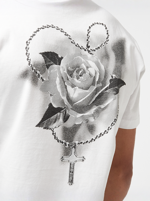 Mister Tee, Cross Rosary Tee, white, Image 4 of 5
