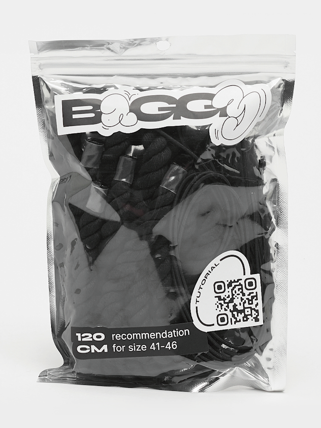 BAGGY, ROPE LACES 14mm SET 120cm, zwart, Afbeelding 1 van 2