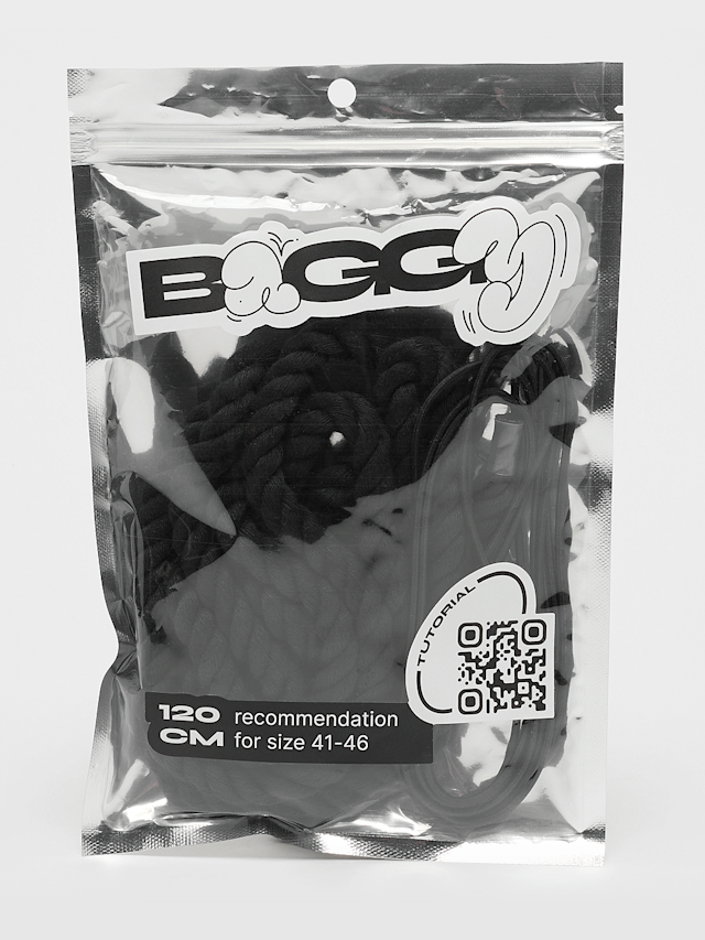 BAGGY, Rope Laces 10mm Set 120cm, black, Image 1 of 2