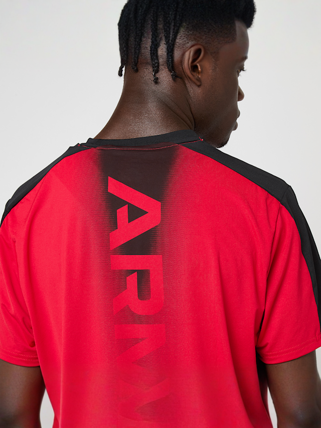 Under Armour, Heatgear Wordmark Short Sleeve Tee, red, Image 4 of 5