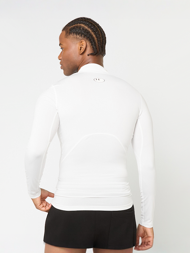 Under Armour, HeatGear Compression Mock Long Sleeve, wit, Afbeelding 2 van 5