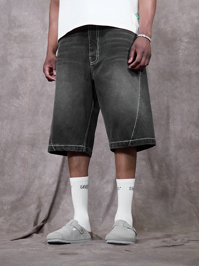 Sprite x SNIPES, Spark Denim Shorts, grey, Image 1 of 6