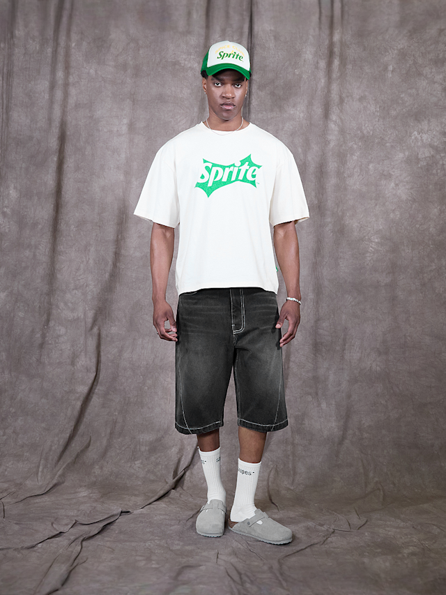 Sprite x SNIPES, Spark Denim Shorts, grey, Image 6 of 6