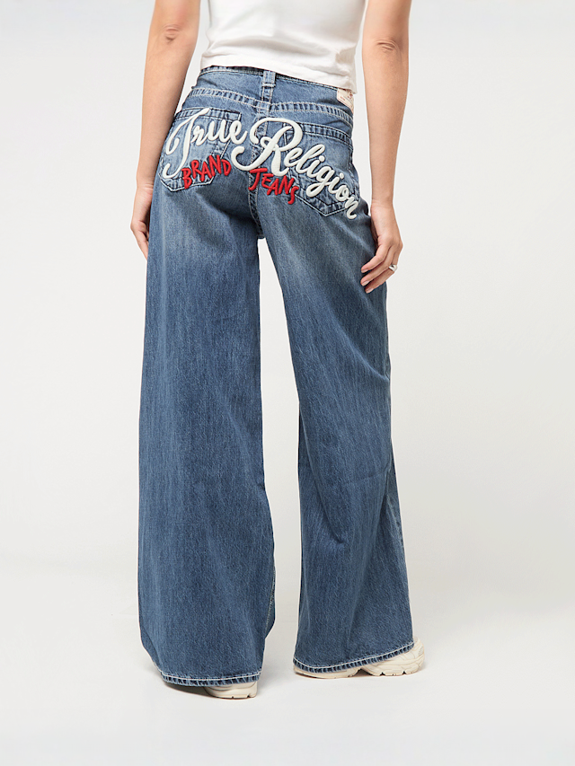 True Religion, Embroidery Jessie Super Baggy, blauw, Afbeelding 2 van 4