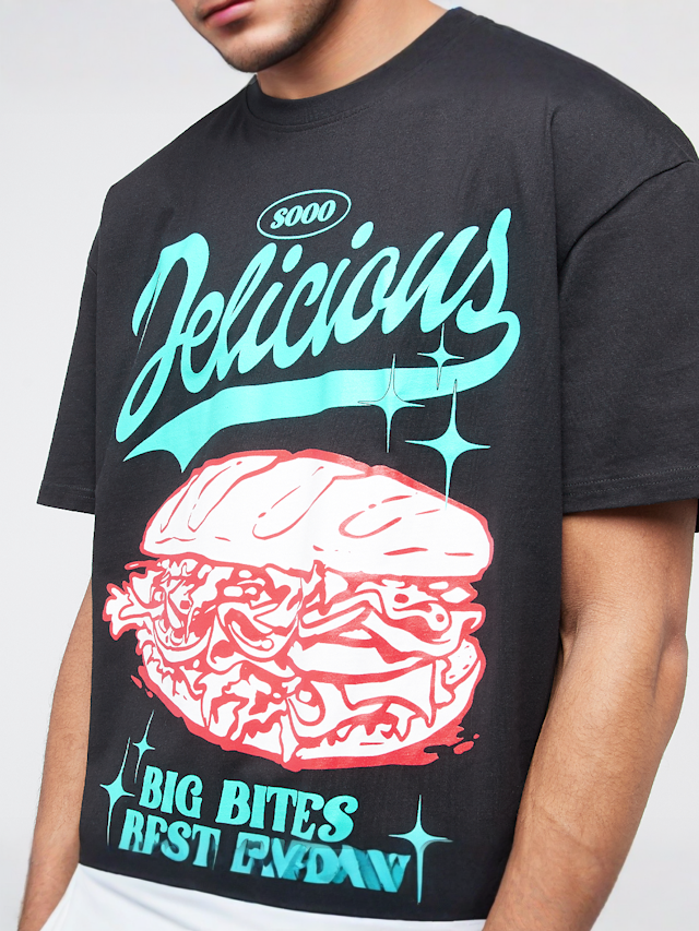 Mister Tee, Delicious Sandwich Oversize Tee, zwart, Afbeelding 3 van 4