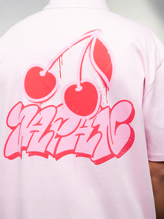 Mister Tee, Pink Cherries Oversize Tee, Pink, Image 4 of 5