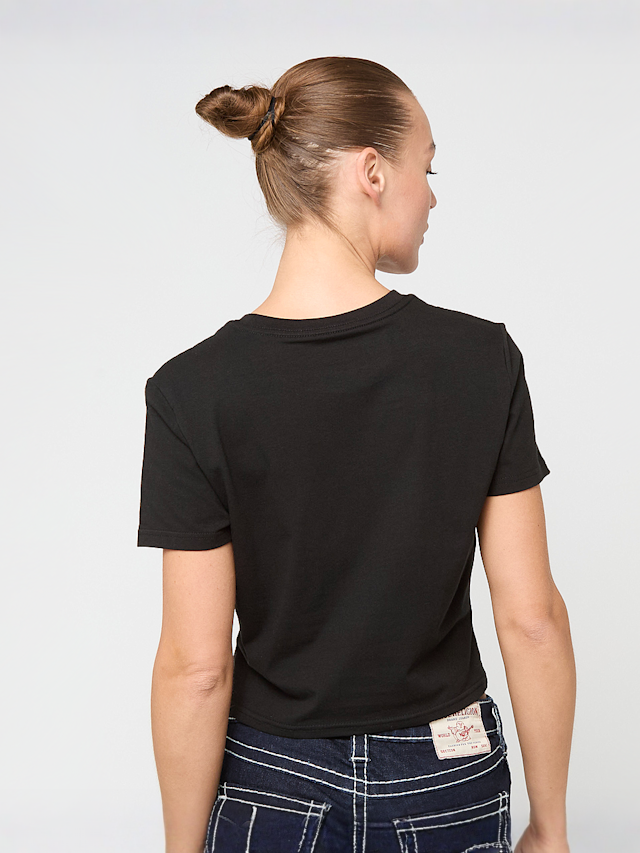 True Religion, Crystal Leopard Baby Tee, black, Image 2 of 4