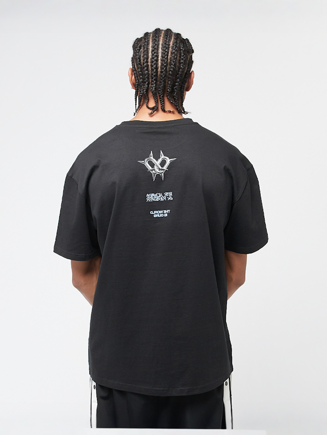 Mister Tee, Together Forever Oversize Tee, czarny, Obraz 2 z 5