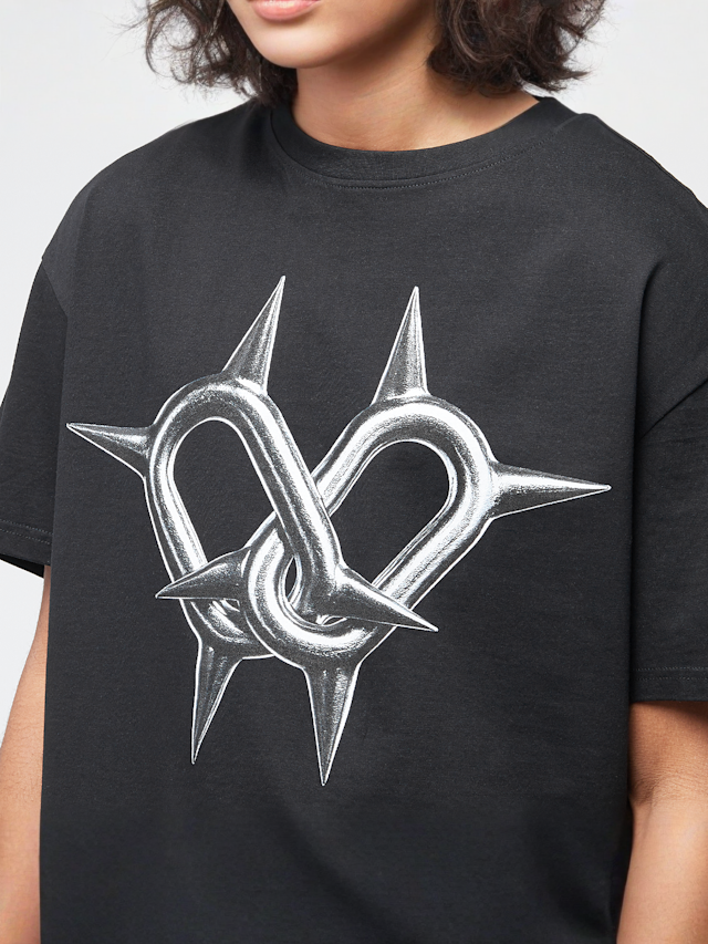 Mister Tee, Together Forever Oversize Tee, czarny, Obraz 3 z 5