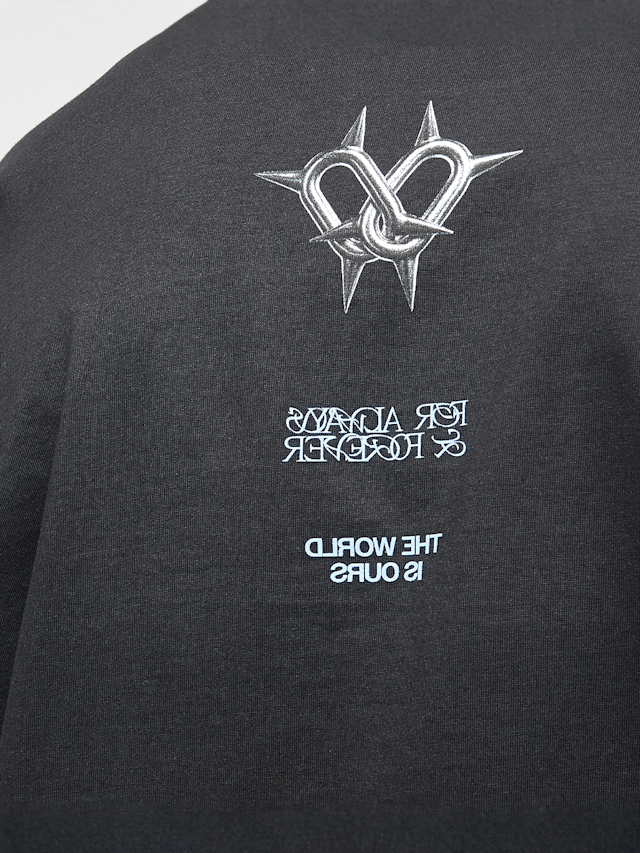 Mister Tee, Together Forever Oversize Tee, czarny, Obraz 4 z 5