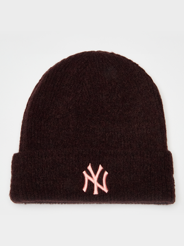 New Era, Female Wide Cuff Beanie New York Yankees light cream/blue, brown, Image 1 of 3