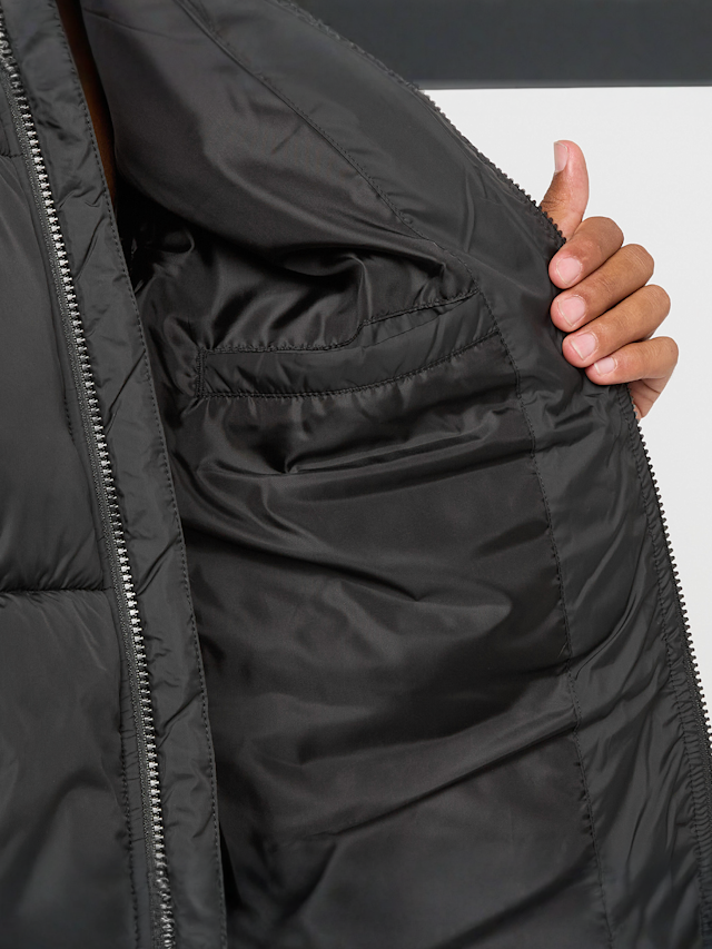 Urban Classics, Shiny Puffer Jacket With Hood black, black, Image 4 of 5