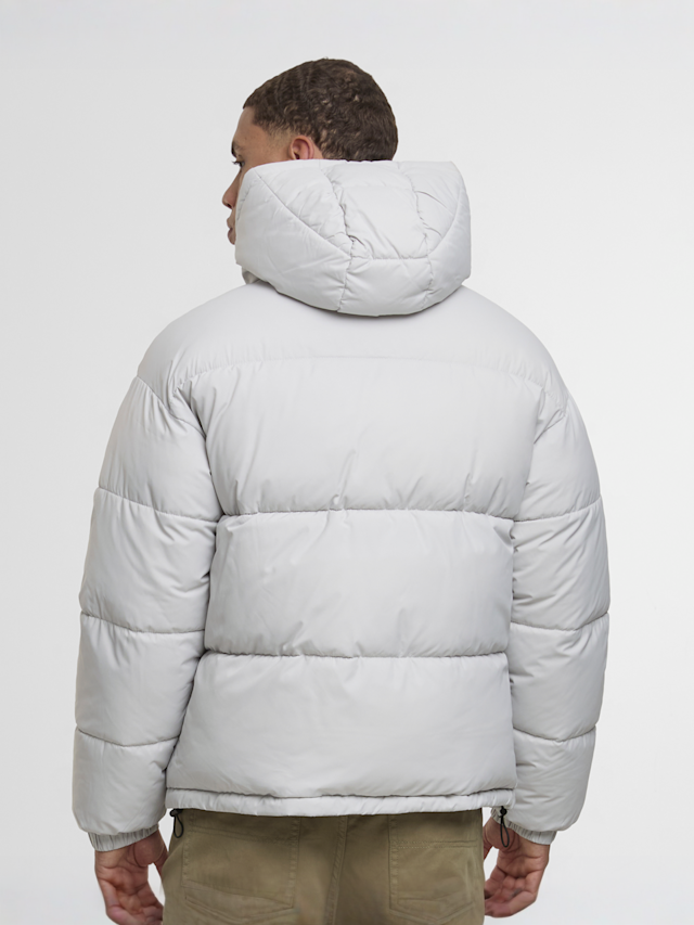 Urban Classics, Shiny Puffer Jacket With Hood, grijs, Afbeelding 2 van 4