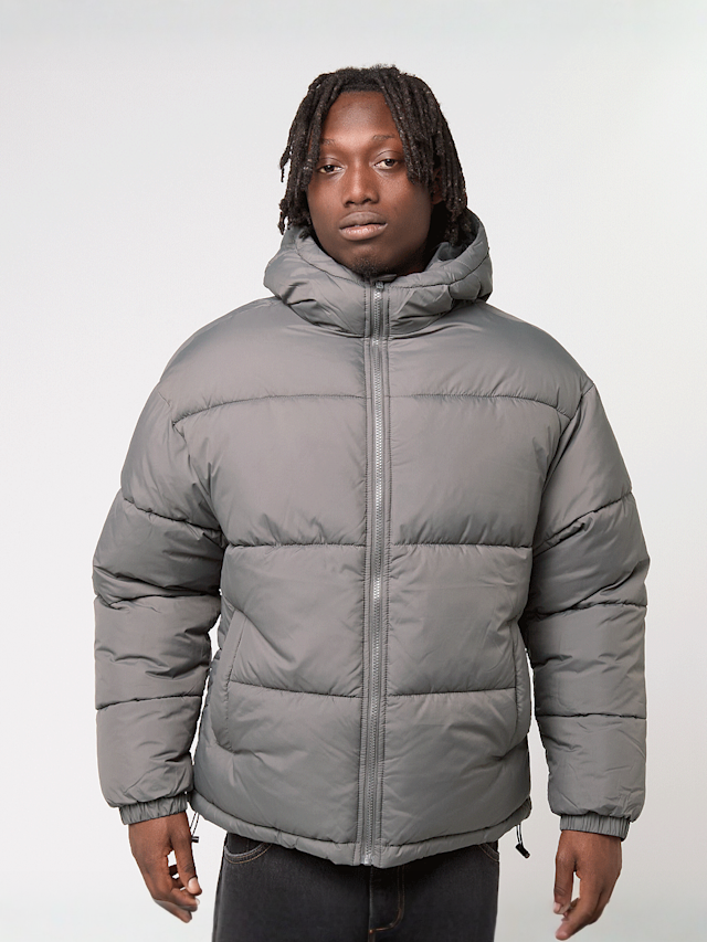 Urban Classics, Shiny Puffer Jacket With Hood magnet, grey, Image 1 of 5