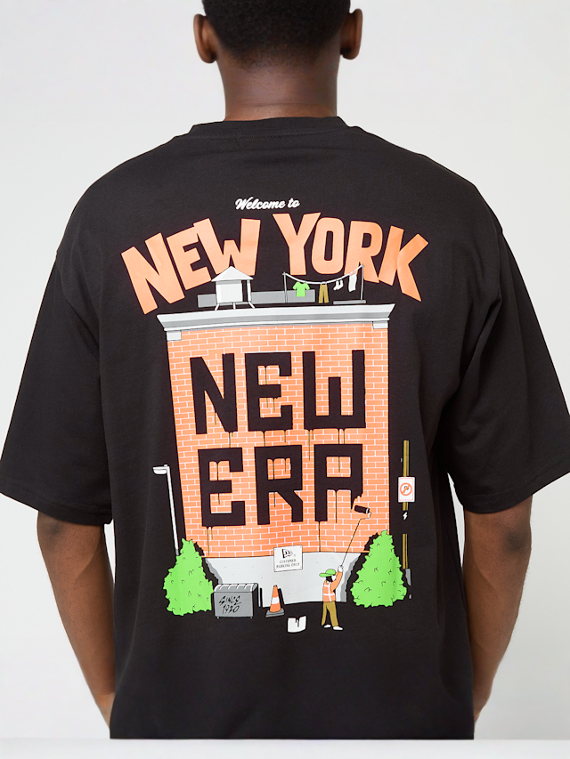 New Era, Oversized Graphic Tee 2, zwart, Afbeelding 3 van 5