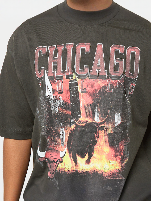 New Era, NBA Washed Graphic Tee Chicago Bulls, grey, Image 3 of 4